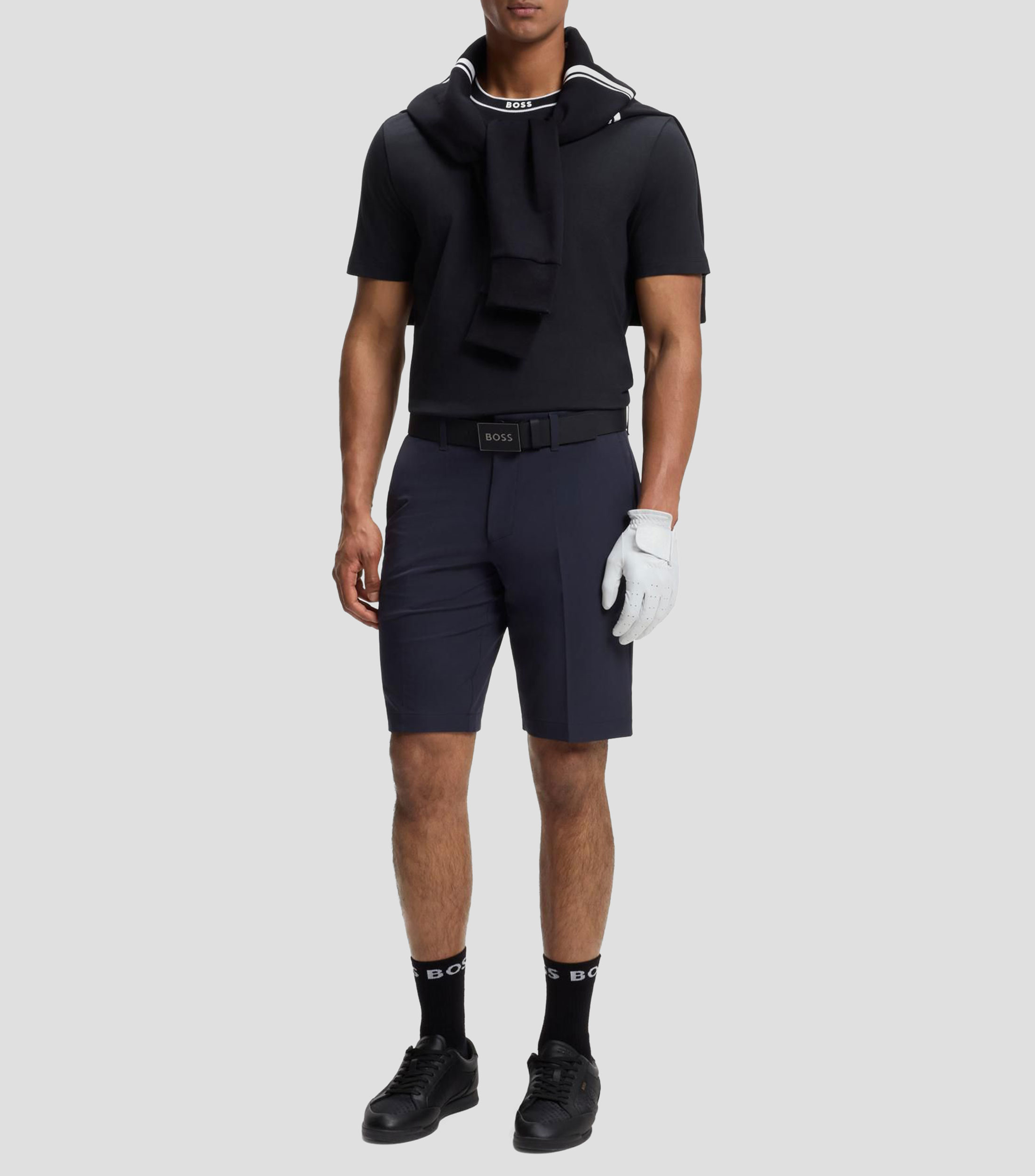 Playera Bos de algodón con cuello redondo y logo Hombre